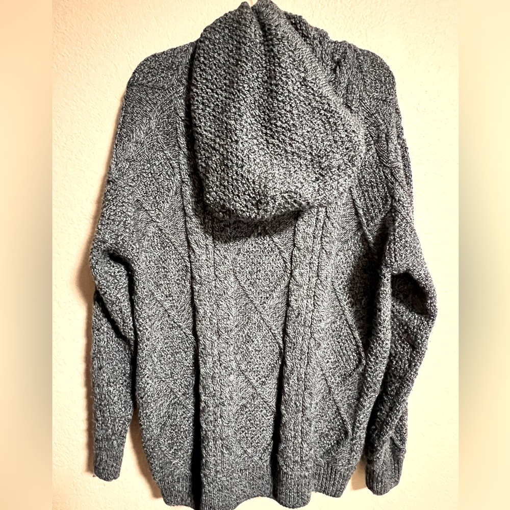 Blarney Woollen Mills Ireland Chunky Sweater Oversized XXL Hooded Blue